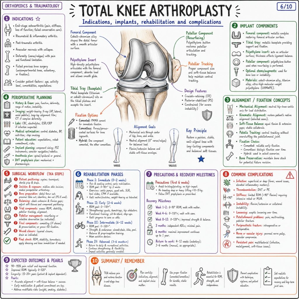 Total Knee Arthroplasty: Indications, Implants & Rehabilitation