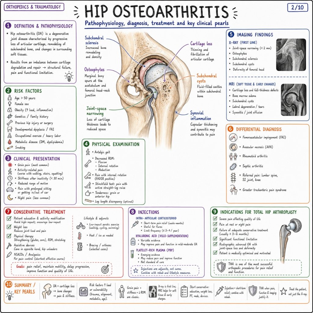Hip Osteoarthritis: Pathophysiology, Diagnosis & Treatment