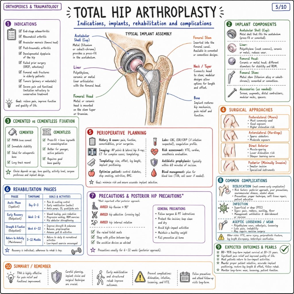 Total Hip Arthroplasty: Indications, Implants & Rehabilitation