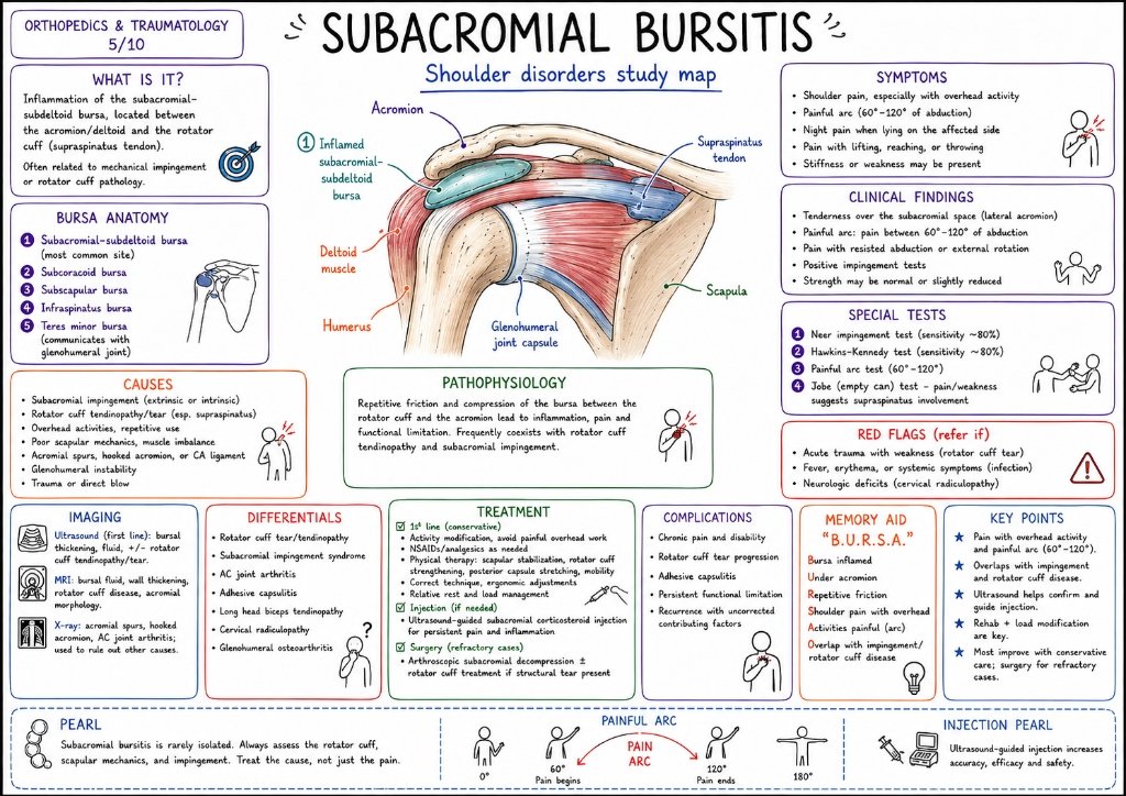 Subacromial Bursitis: Causes, Pathophysiology & Treatment